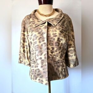 Carslisle 100% Smooth Suede Leopard Print Women's Jacket. Size 10